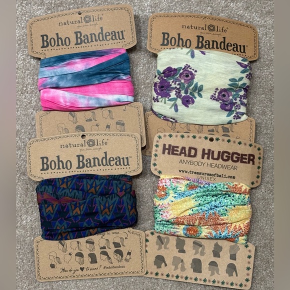Natural Life & Head Hugger Boho Bandeau Headbands - wear many different ways! - Picture 1 of 2